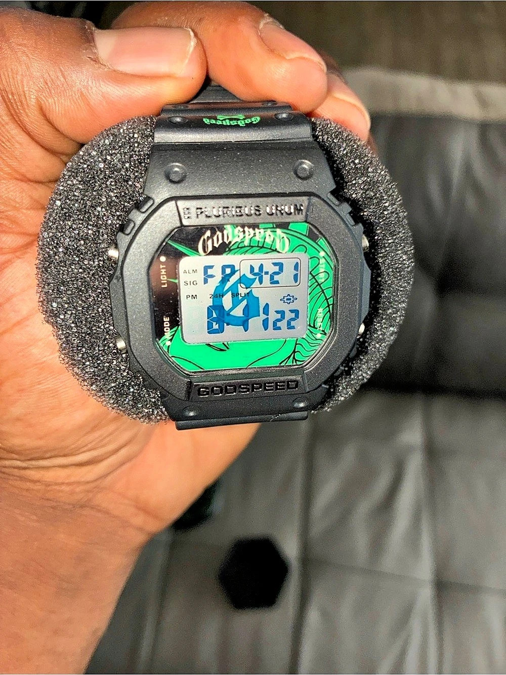 Godspeed Digital Watch Black & Green Like New